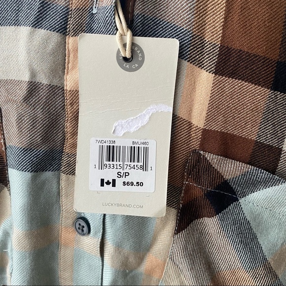 ⭐️HOST PICK⭐️ NWT - Women’s Lucky Brand Brown Classic Button Plaid Tunic - Picture 7 of 9